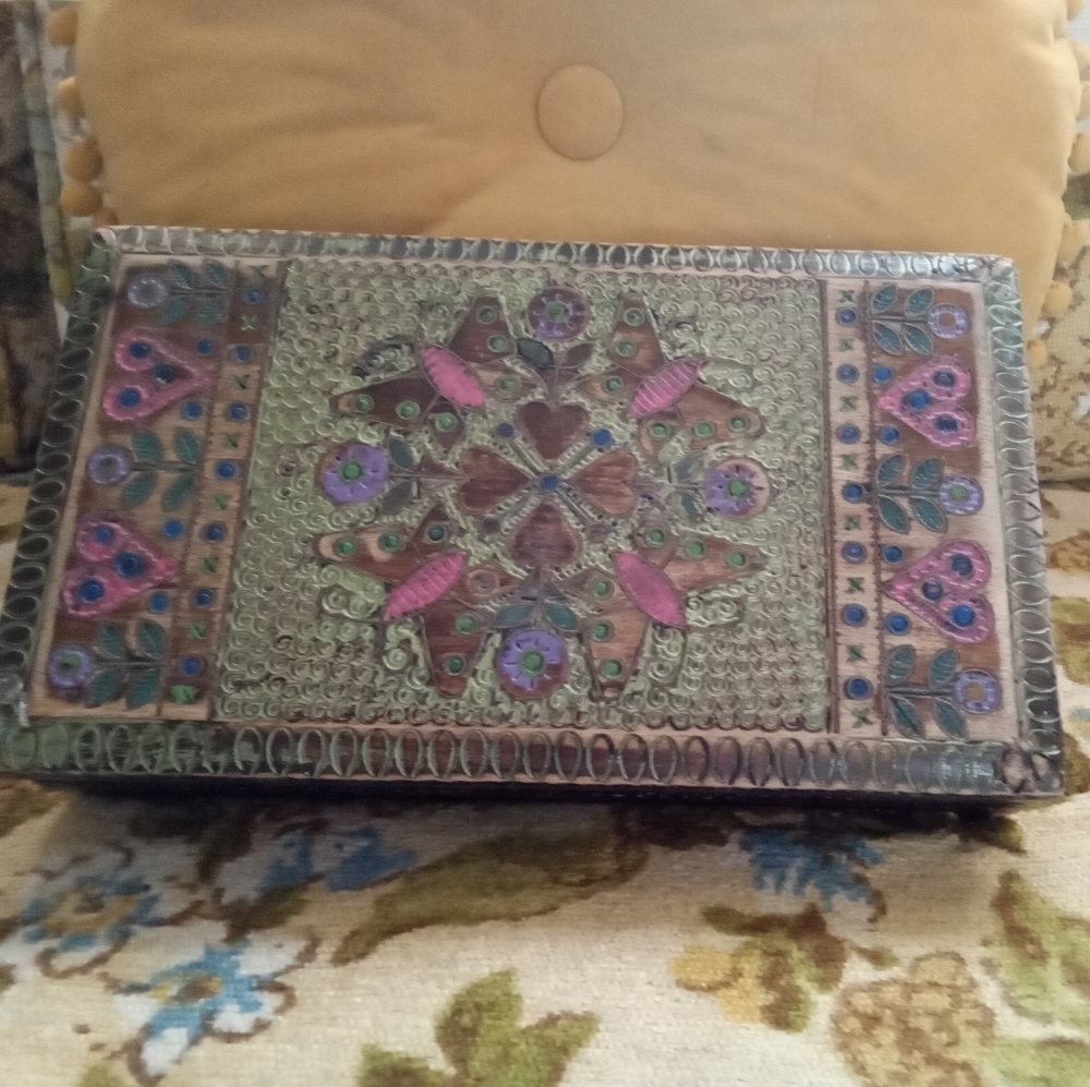 Antique music jewelry box